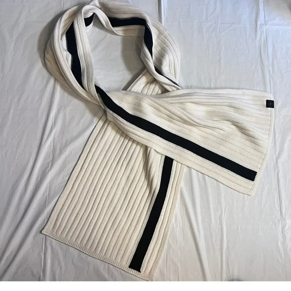 Moose Knuckles Verona Scarf Snow White 100% Merino Wool - NWT